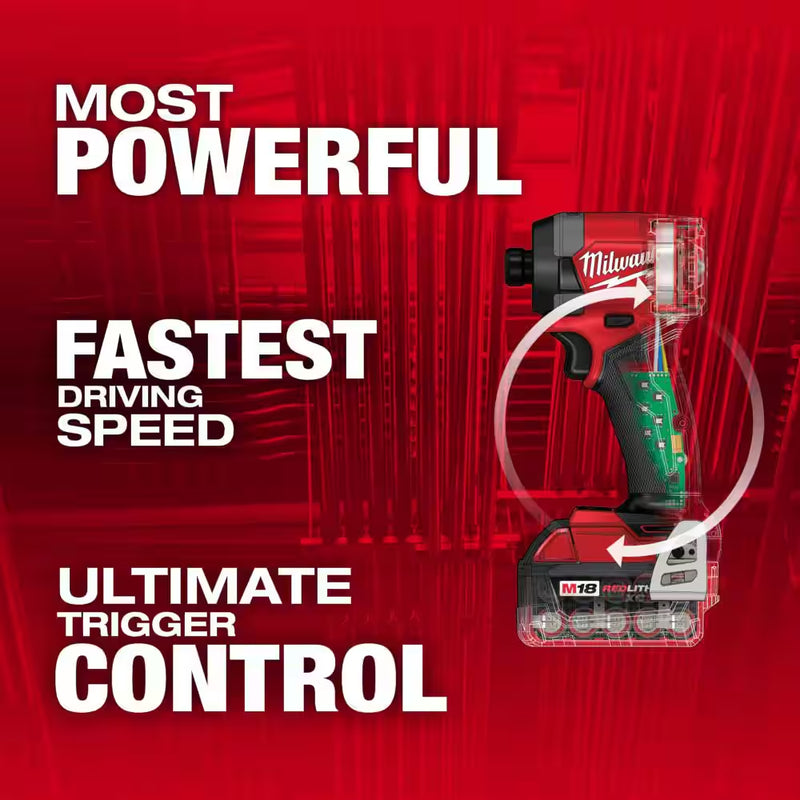 M18 Fuel 18-V Lithium-Ion Brushless Cordless 1/4 In. Hex Impact Driver Kit W/(3) 5.0 Ah Batteries, Charger & Hard Case - Puck's