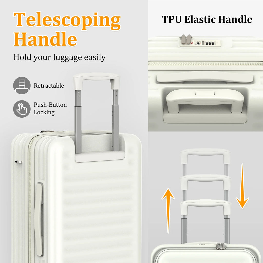 - 4 Luggage Sets PC Hardside Spinner Luggage -（Expandable Suitcase20"24"）28-In Checked Luggage - Puck's