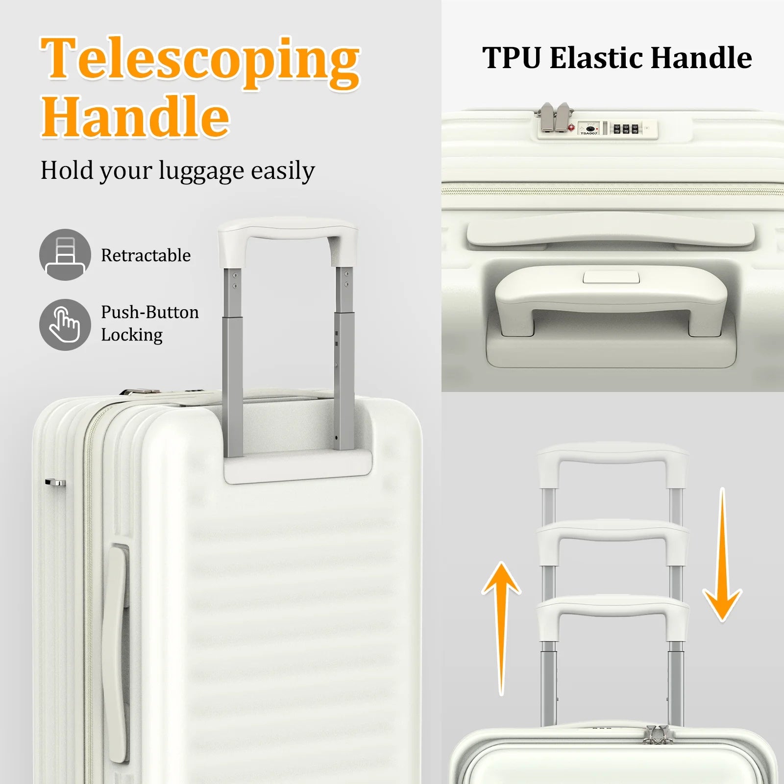 - 4 Luggage Sets PC Hardside Spinner Luggage -（Expandable Suitcase20"24"）28-In Checked Luggage - Puck's