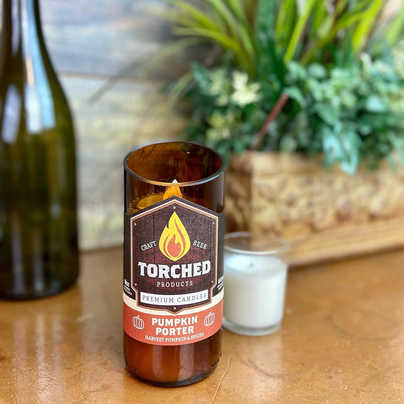 Beer Scented Candles | Natural Soy Wax Candle | Pumpkin Porter Scent 8 Oz | Makes a Great Gift for Men, Beer Lovers, and Collectors | Bar Man-Cave Decor and Accessories - Puck's