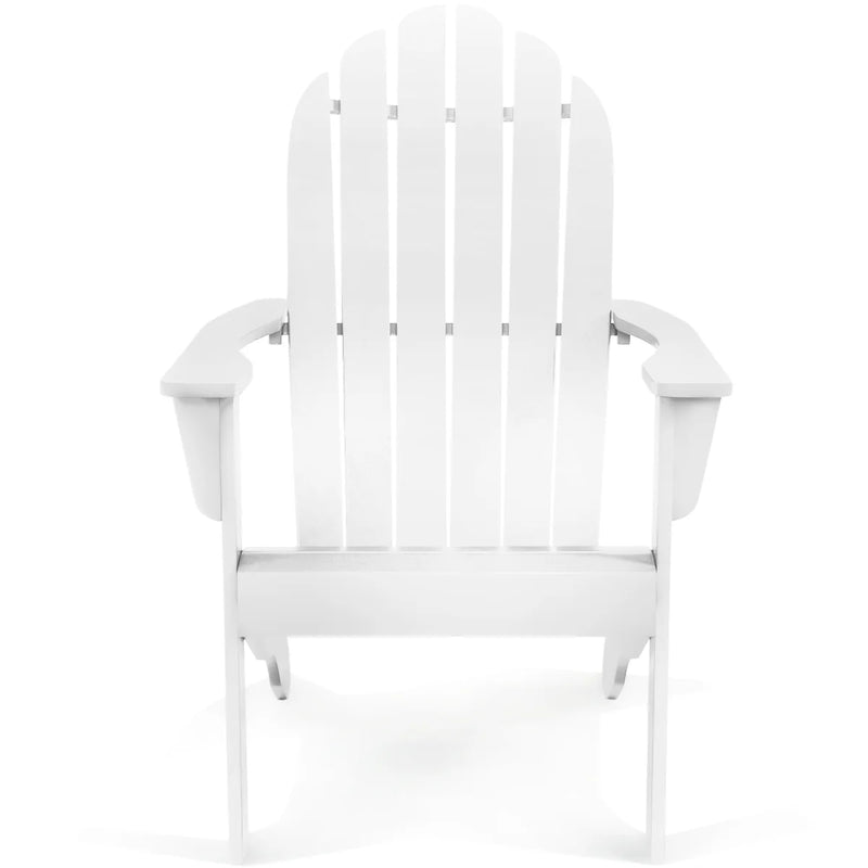 Outdoor Adirondack Chair Accent Chair Solid Wood Durable Patio Garden Furniture White - Puck's