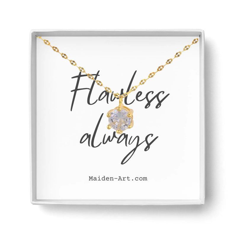 14K Gold Plated Solitaire Necklace - Puck's