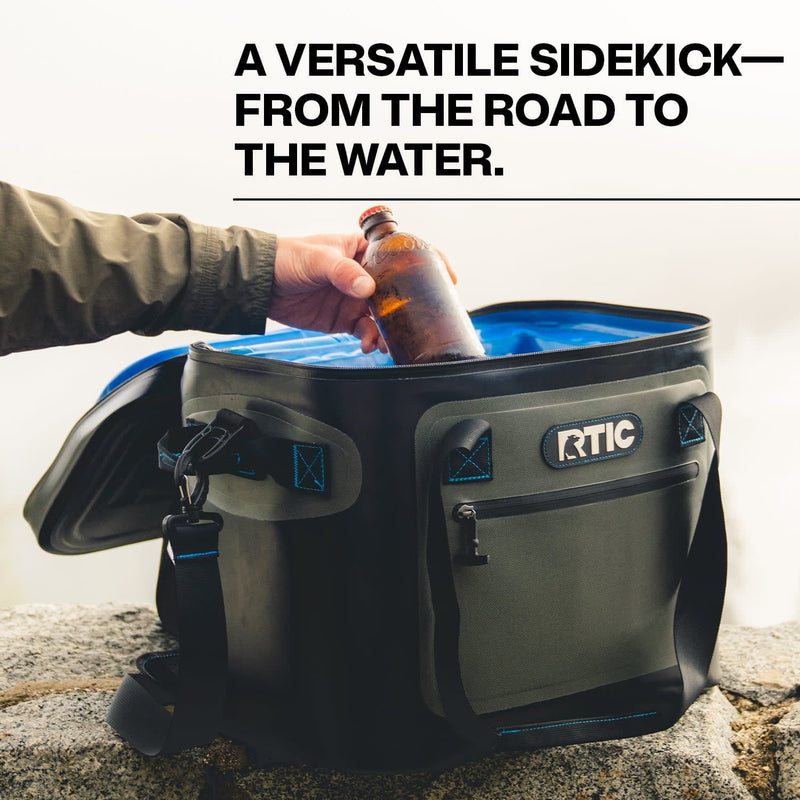 30 Can Ultra-Tough Soft Cooler, Leakproof Ice Chest Cooler with Waterproof Zipper, Black