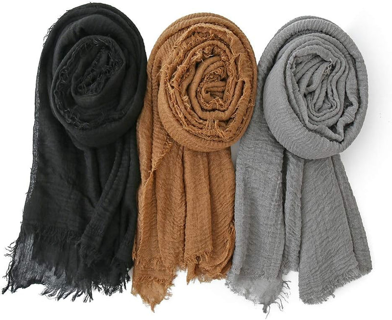 Soft Cotton Hemp Scarf Wrap Long Hijab Scarves for Women - Puck's