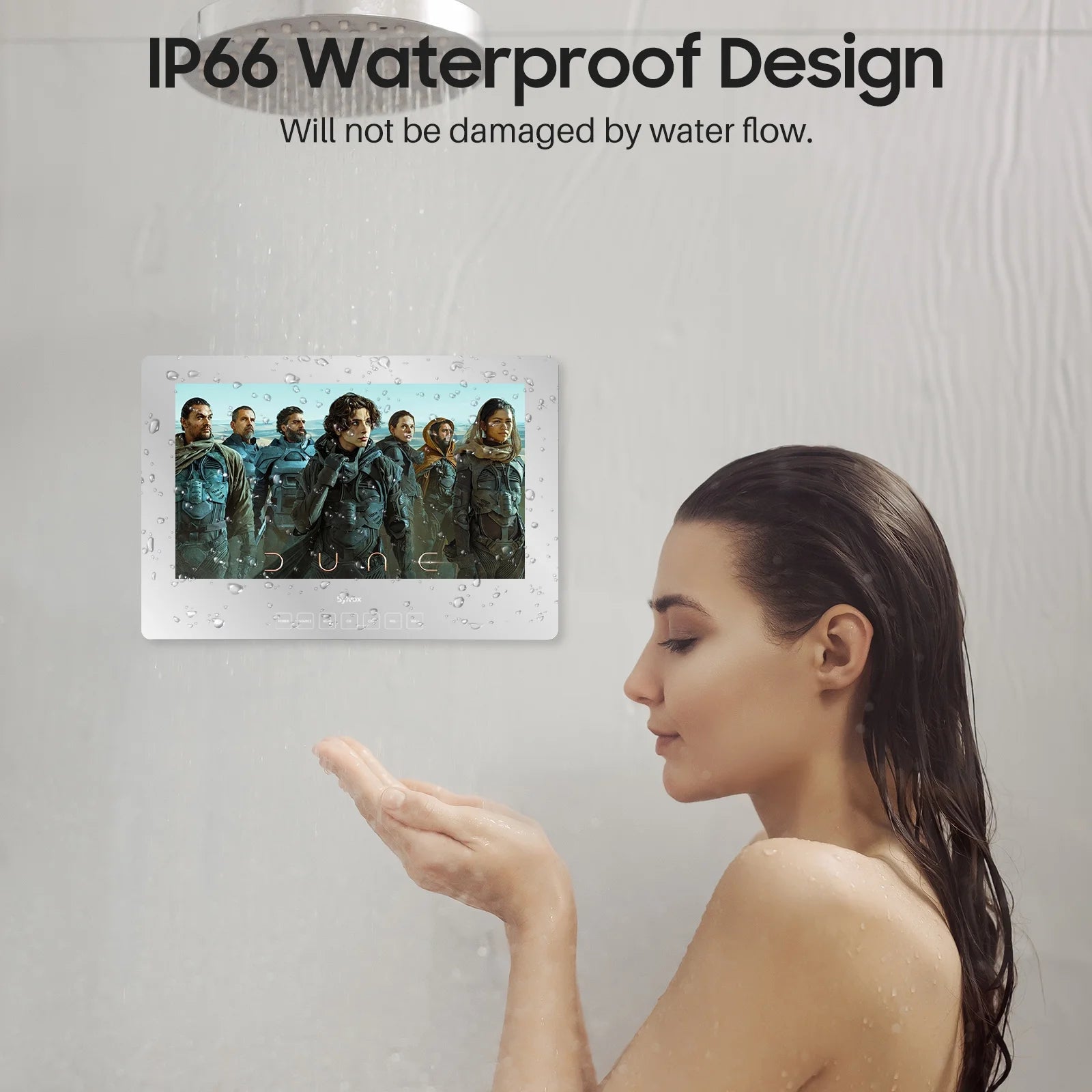 19 Inch Bathroom TV, 1080P Smart Mirror TV Google System NTSC & ATSC Tuner Support Wifi Bluetooth 500 Nits High Brightness, IP66 Waterproof TV for Bathroom Bathtub Hotel Shower Spa (Wall Mount) - Puck's