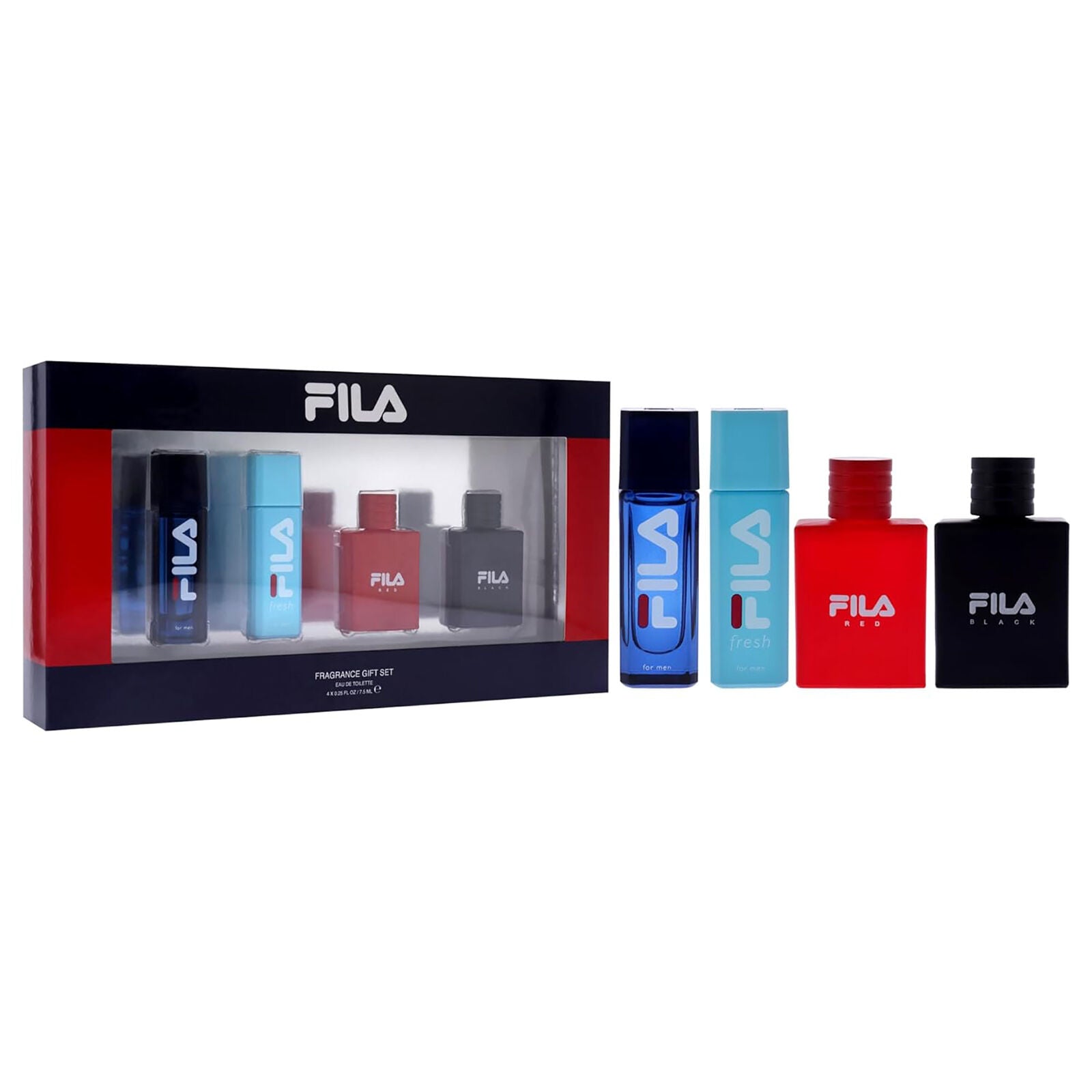 Fila Mens Cologne Gift Set - Fila Fresh, Fila Black, Fila Red - 3 Pc EDT - Puck's