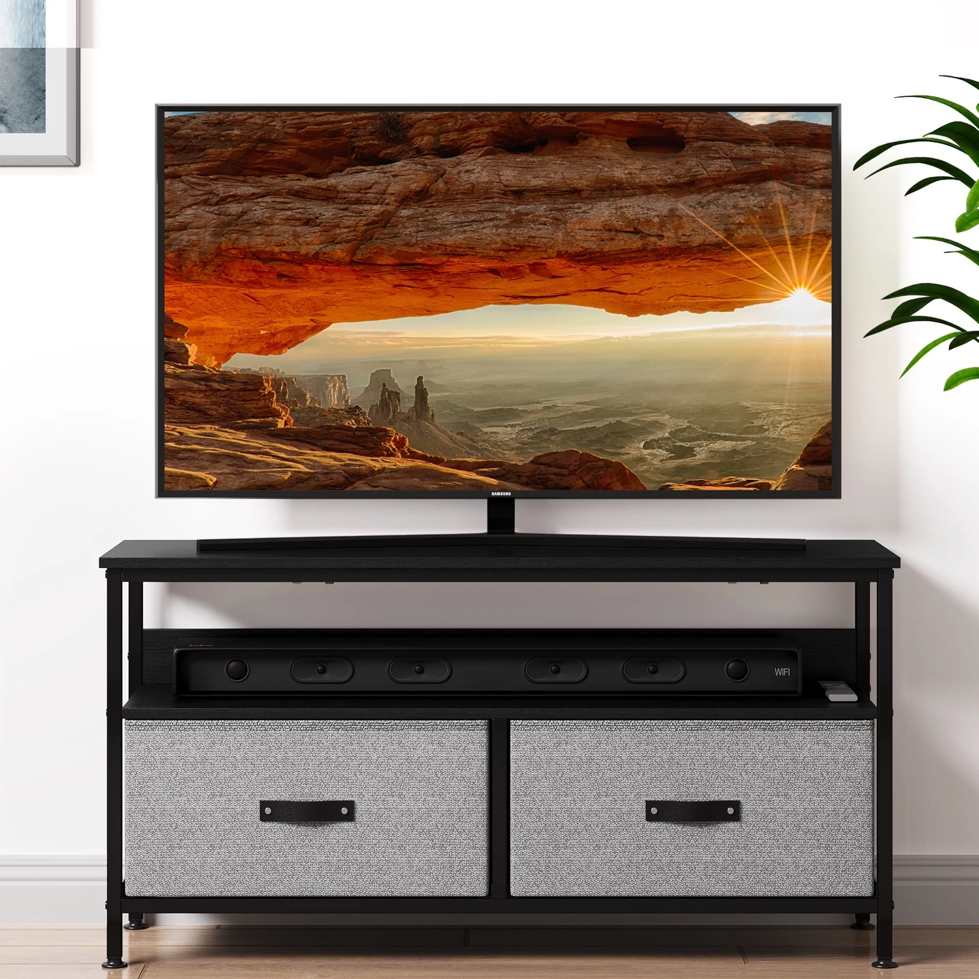 Dresser TV Stand 2-Drawers, 50 Inch TV Stand for Bedroom Small TV Stand Dresser with Shelves, TV & Media Console Table Furniture - Puck's
