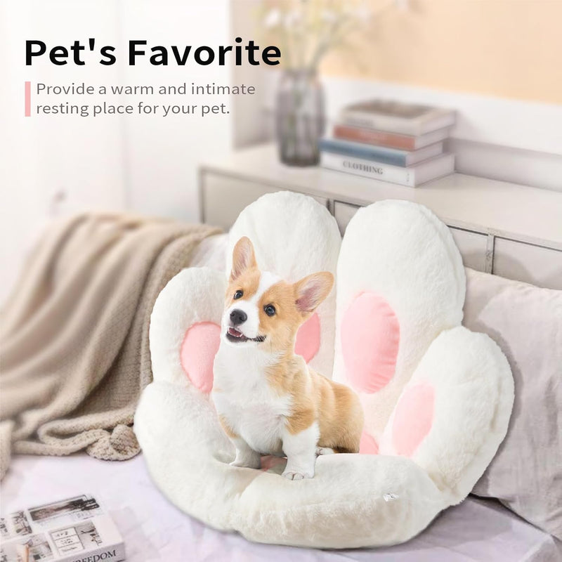 Cat Paw Cushion Kawaii Chair Cushions 31.4 X 27.5 Inch Cute Stuff Seat Pad Comfy Lazy Sofa Office Floor Pillow for Gaming Chairs Room Decor White - Puck's