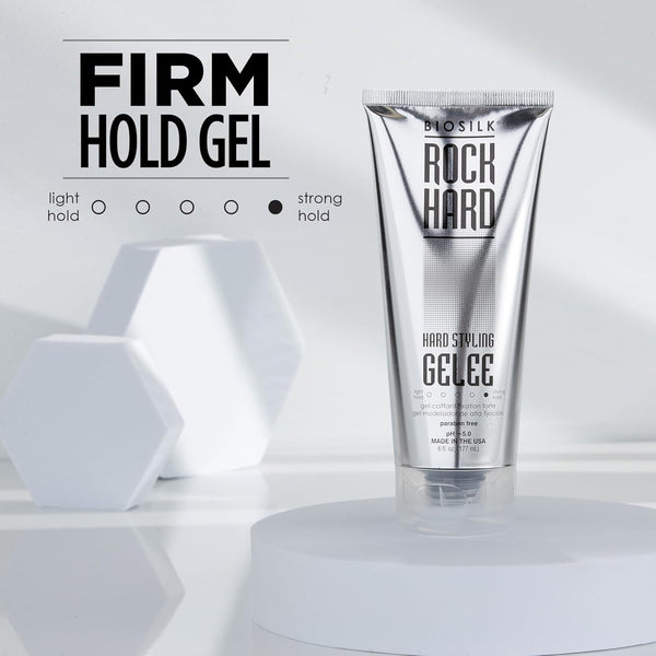 Rock Hard Gel, Firm-Hold Hair Gel for Long-Lasting Styles, Sulfate, Paraben, & Cruelty-Free, 6 Oz - Puck's