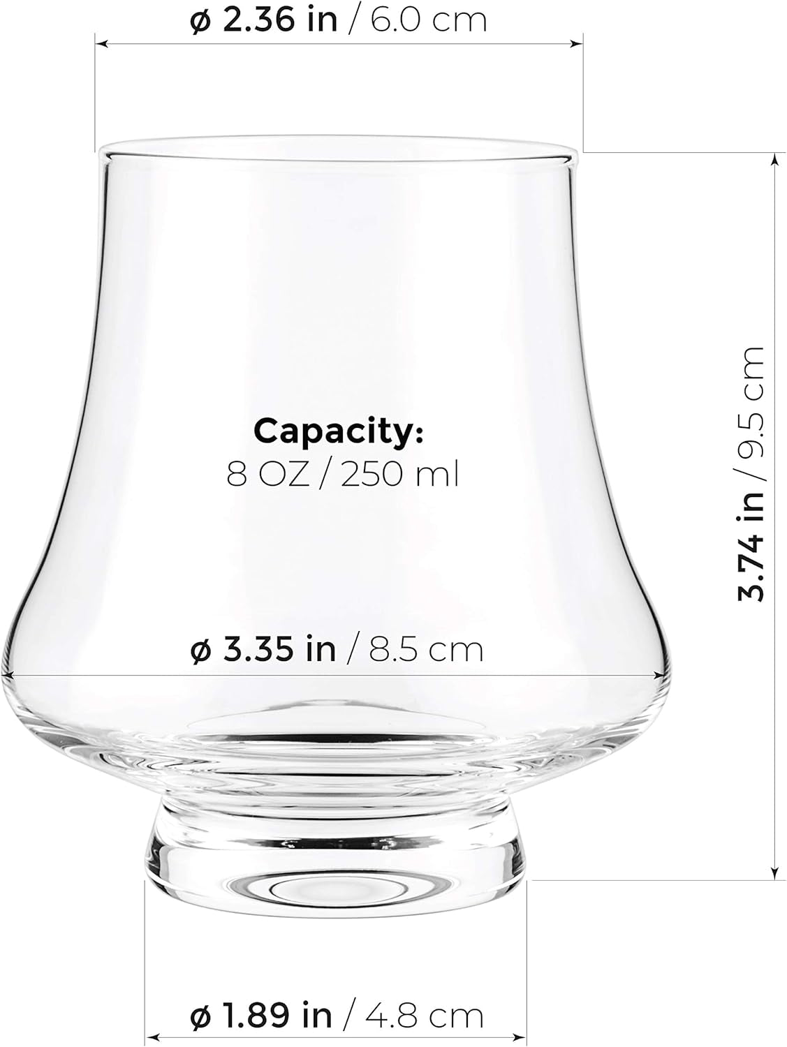 - Bourbon Whisky Crystal Glass Snifter, Set of 4 - Wide Tasting Glasses - Handcrafted - Good for Cognac Brandy Scotch - 9-Ounce/260Ml - Puck's