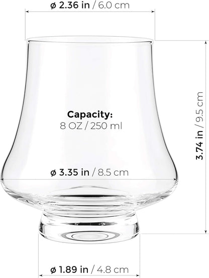 - Bourbon Whisky Crystal Glass Snifter, Set of 4 - Wide Tasting Glasses - Handcrafted - Good for Cognac Brandy Scotch - 9-Ounce/260Ml - Puck's