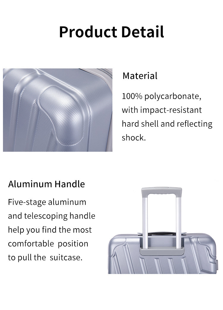 Suitcase Hardside Luggage Sets 3 Pieces with TSA Lock 4 Gifts - Puck's