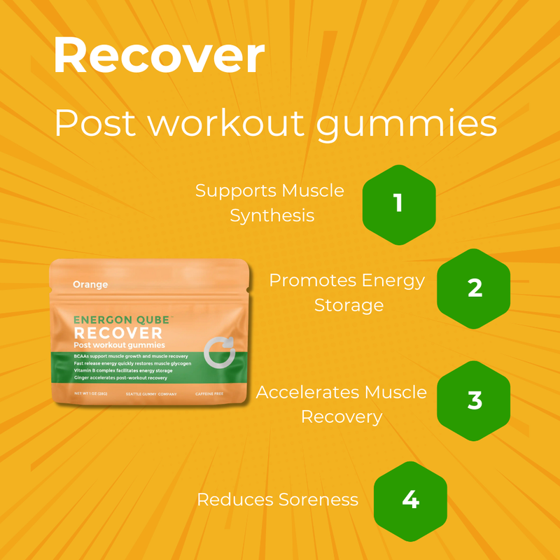 Recover Post-Workout Supplement Gummies Orange Ginger 12-Pack - Puck's