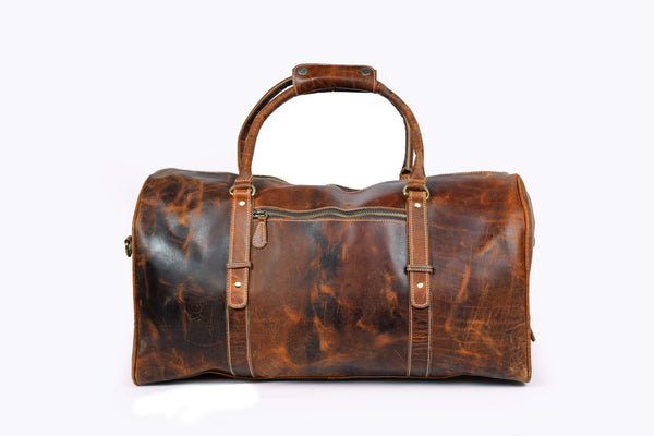 Buffalo Leather Duffle Bag Travel Carry-on Luggage bag. - Puck's