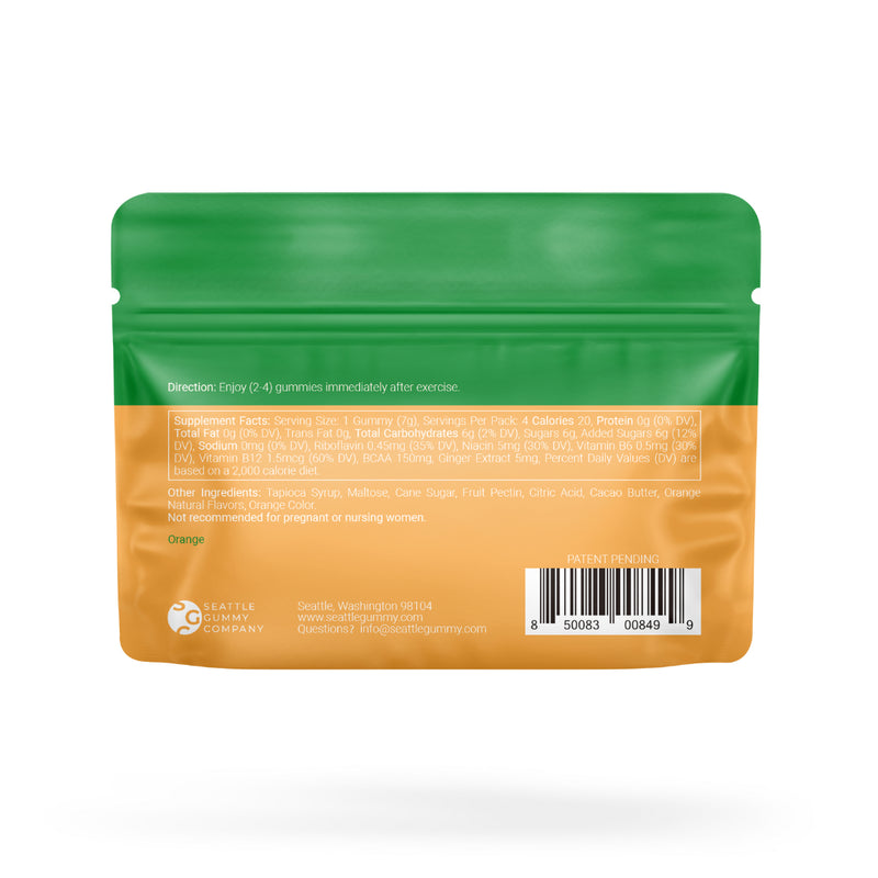 Recover Post-Workout Supplement Gummies Orange Ginger 12-Pack - Puck's