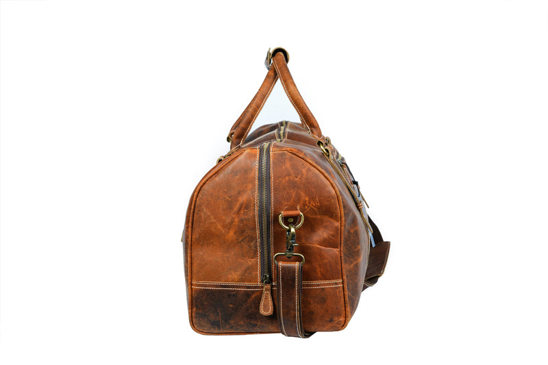 Buffalo Leather Duffle Bag Travel Carry-on Luggage bag. - Puck's