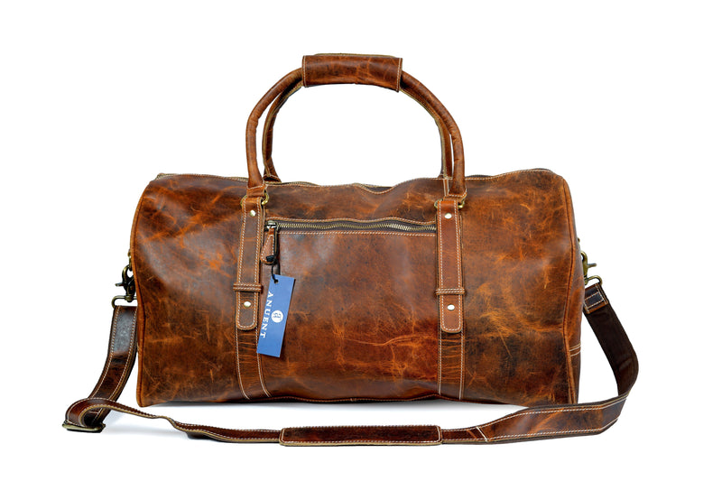 Buffalo Leather Duffle Bag Travel Carry-on Luggage bag. - Puck's