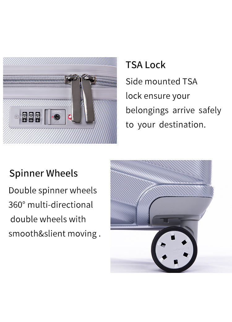 Suitcase Hardside Luggage Sets 3 Pieces with Double Spinner Wheels - Puck's