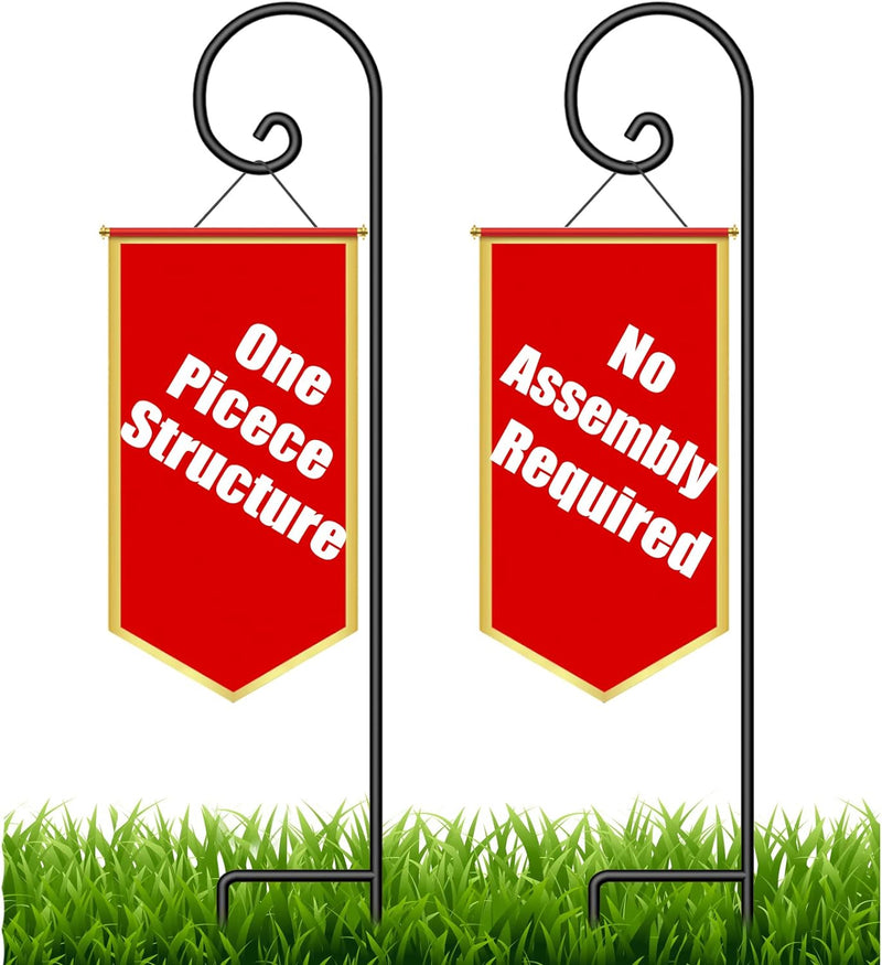 Shepherd Hook 48 Inch 2 Pack No Assembly Required 2/5 Inch Heavy Duty Solid Metal Hanging Pole for Outdoor Garden Plant,Bird Feeder,Lanterns,Wedding Decor,Plant Baskets Wind Chimes - Puck's