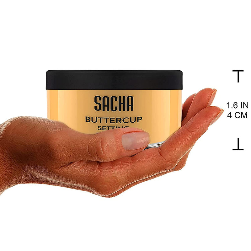 Sacha BUTTERCUP Setting Powder. No Ashy Flashback. Blurs Fine Lines and Pores. Loose, Translucent Face Powder to Set Makeup Foundation or Concealer. for Medium to Dark Skin Tones, 1.75 Oz. - Puck's