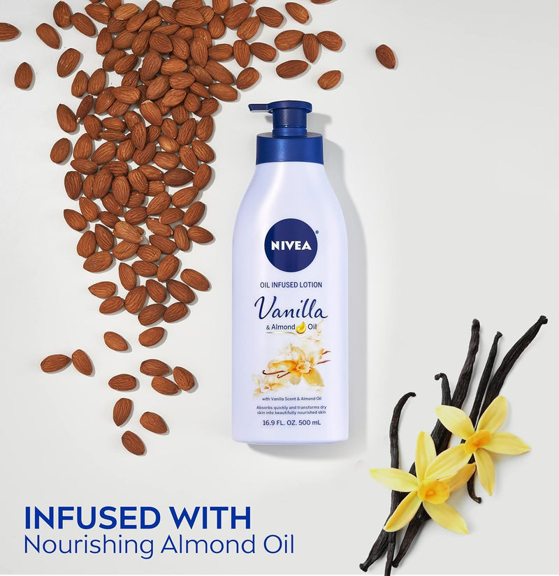 Vanilla and Almond Oil Infused Body Lotion, 50.7 Fl Oz, Pack of 3 - Puck's