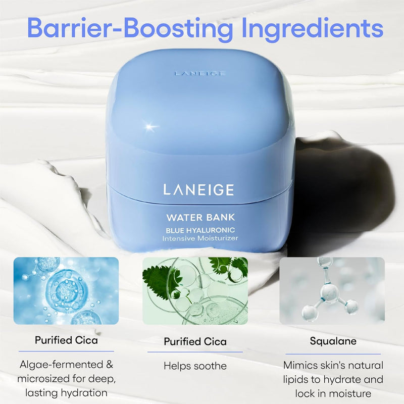 Water Bank Blue Hyaluronic Intensive Moisturizer with Peptides + Squalane: Eczema-Prone Skin, Barrier-Boosting, Nourish, Dryness - Puck's