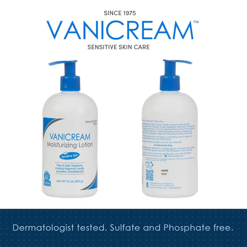 Moisturizing Lotion with Pump | Fragrance and Gluten Free | for Sensitive Skin | 16 Ounce (Pack of 1) - Puck's
