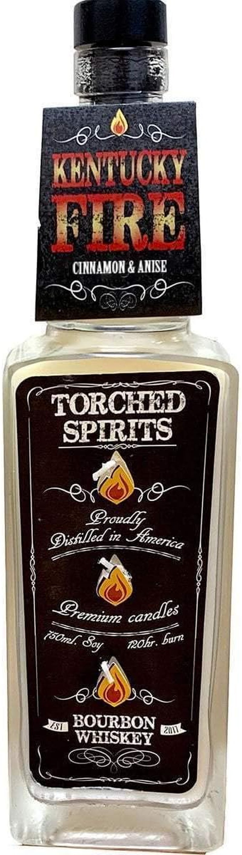 Spirits Whiskey Bottle Scented Candles, Natural Soy Wax Candle, Great Gift for Men, Bourbon and Whiskey Lovers, Bar Man-Cave Decor, 750 Ml, 120 Hrs Burn Time (Spicy Cinnamon Whiskey) - Puck's