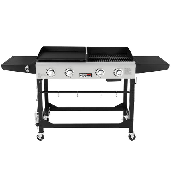 4 - Burner Gas Grill and Griddle Combo with Side Table - Puck's