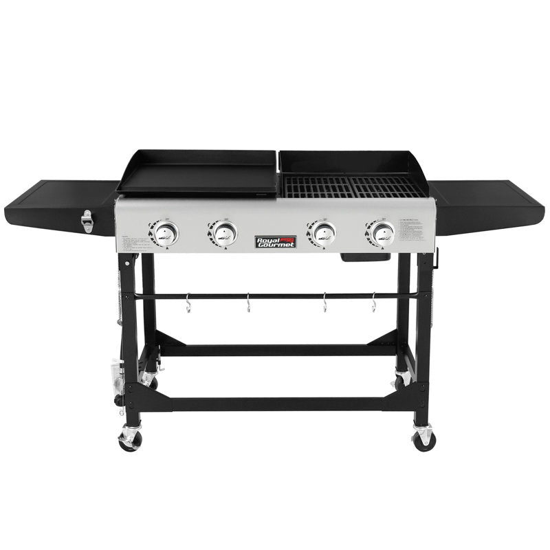 4 - Burner Gas Grill and Griddle Combo with Side Table - Puck's