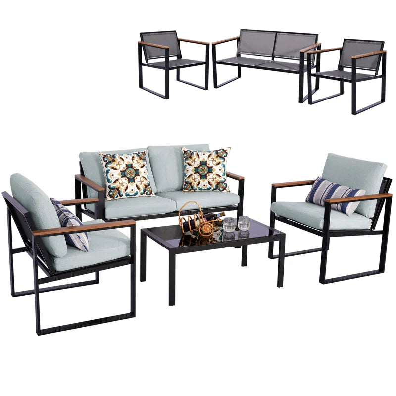 Atara 4 - Person Patio Conversation Sets with Cushions