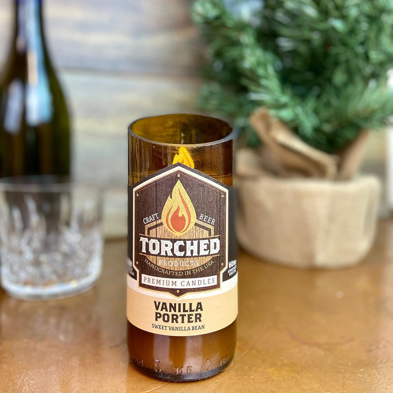 Beer Scented Candles | Natural Soy Wax Candle | Vanilla Porter Scent 8 Oz | Makes a Great Gift for Men, Beer Lovers, and Collectors | Bar Man-Cave Decor and Accessories - Puck's