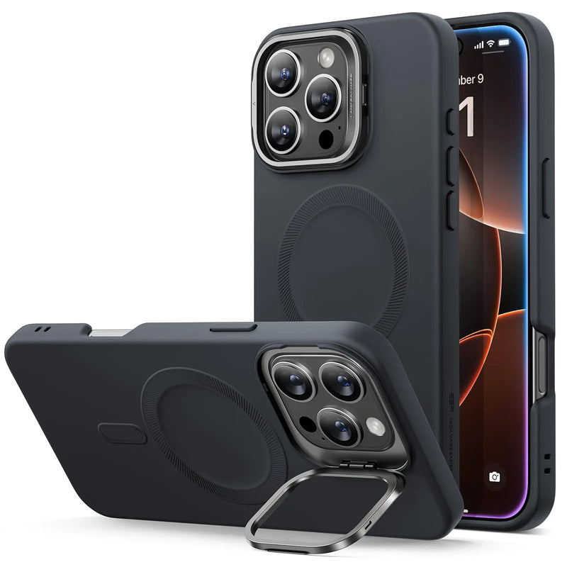 ESR for iPhone 15 Plus Case, Compatible with MagSafe, Military-Grade Protective Case, Built-in Stash Stand Phone Case, Scratch-Resistant Back Cover, Classic Series, Clear - Puck's