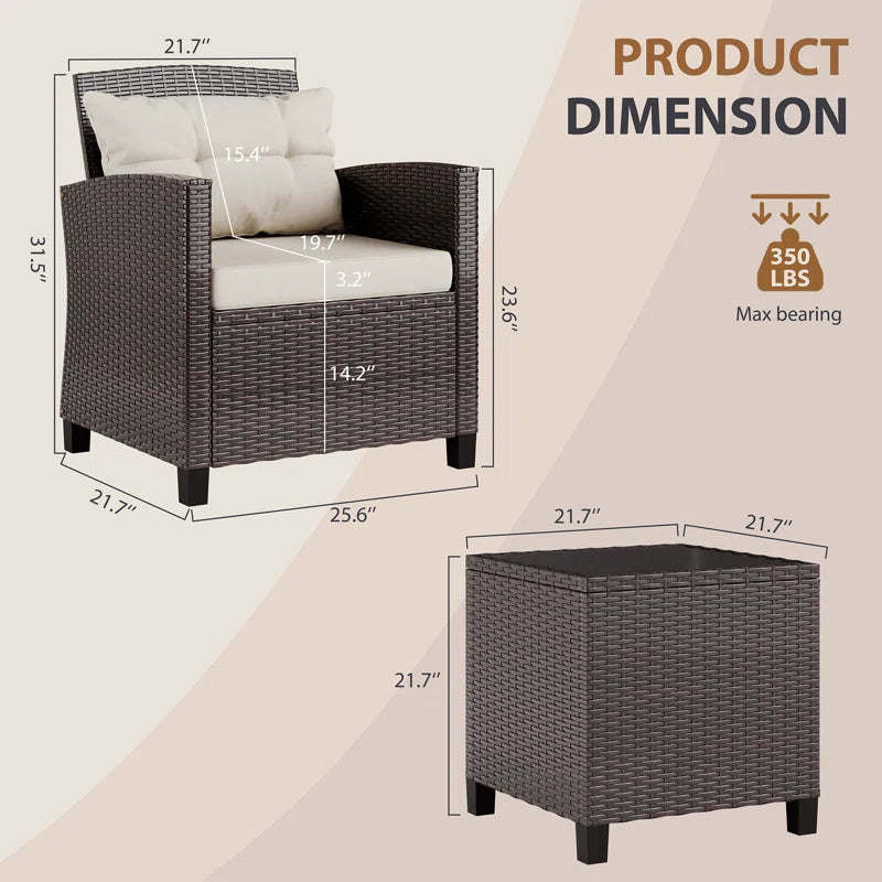 Arlayne 2 - Person Outdoor Seating Group with Cushions - Puck's