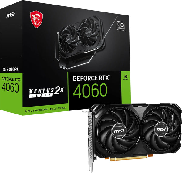 Ventus Geforce RTX 4060 8GB GDDR6 PCI Express 4.0 X8 ATX Video Card RTX 4060 VENTUS 2X BLACK 8G OC - Puck's