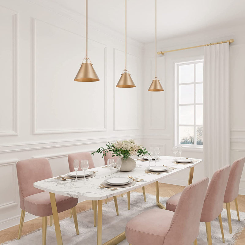 Gold Pendant Lighting, Modern Hanging Light Fixture for Kitchen Island, Hallway, Dining Room, Foyer and Bedroom - Puck's