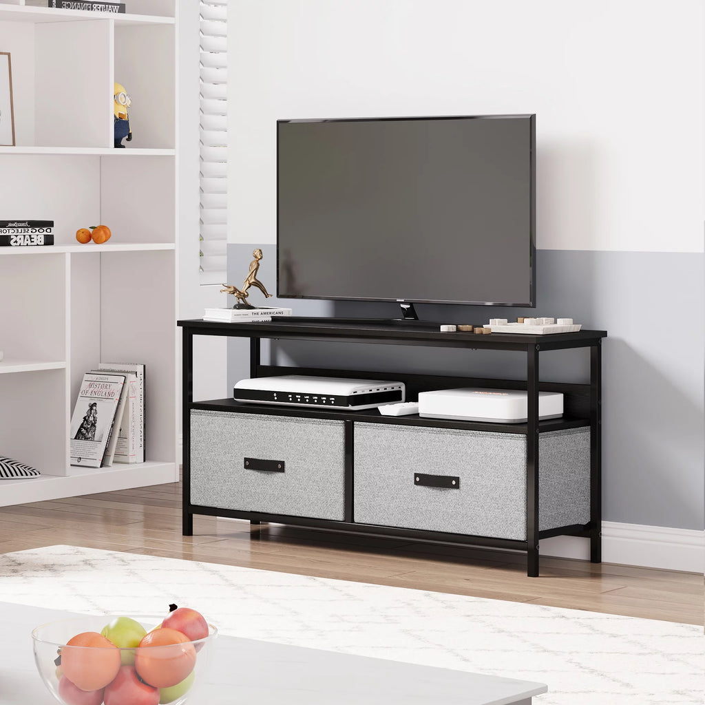 Dresser TV Stand 2-Drawers, 50 Inch TV Stand for Bedroom Small TV Stand Dresser with Shelves, TV & Media Console Table Furniture - Puck's