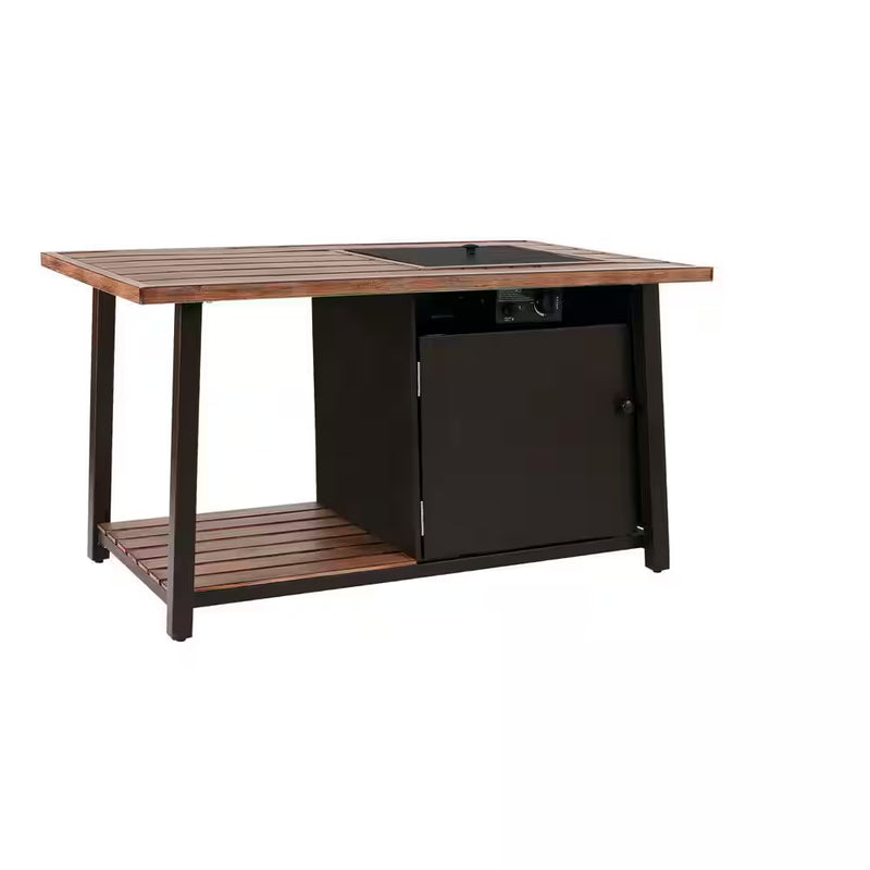 Fordham 46 In. B 45000 Btu Bruin Staal Propaan Openlucht Brandkuil Tafel met Lavastenen - Puck's