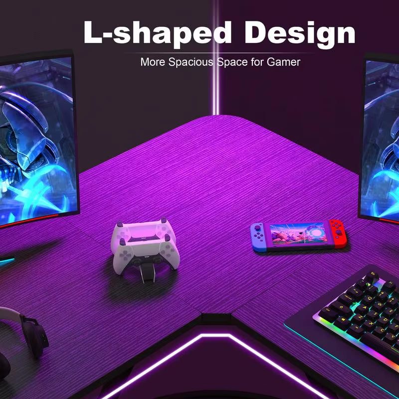 Mr IRONSTONE Gaming Furniture,Gamer Desk,Gaming Desk,L Shaped Gaming Desk Corner Computer Deskcomputer Desk Thick Tables & Desks - Puck's