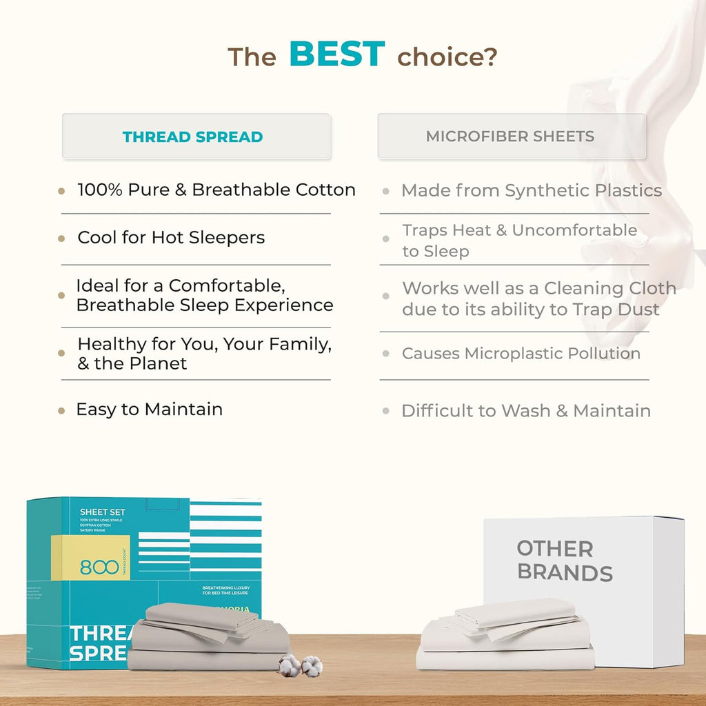 100% Egyptian Cotton Sheets California King Size - 800 Thread Count 4 PC Luxury Cal King Sheets, 16" Deep Pocket Hotel Sheets, Sateen Weave, Extra Soft Cooling Bed Sheet Set - Light Blue - Puck's