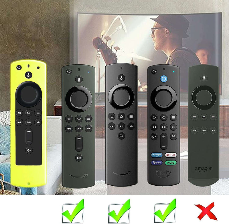 Covers for Alexa Voice Remote for Fire TV Stick 4K, Fire TV Stick, Fire TV Shockproof Protective Silicone Case - Glow in the Dark - Puck's