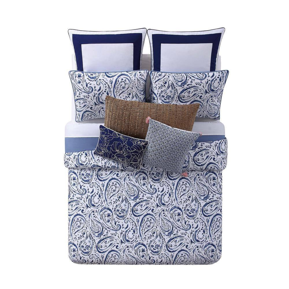 Indienne 3-Piece Blue Queen Comforter Set