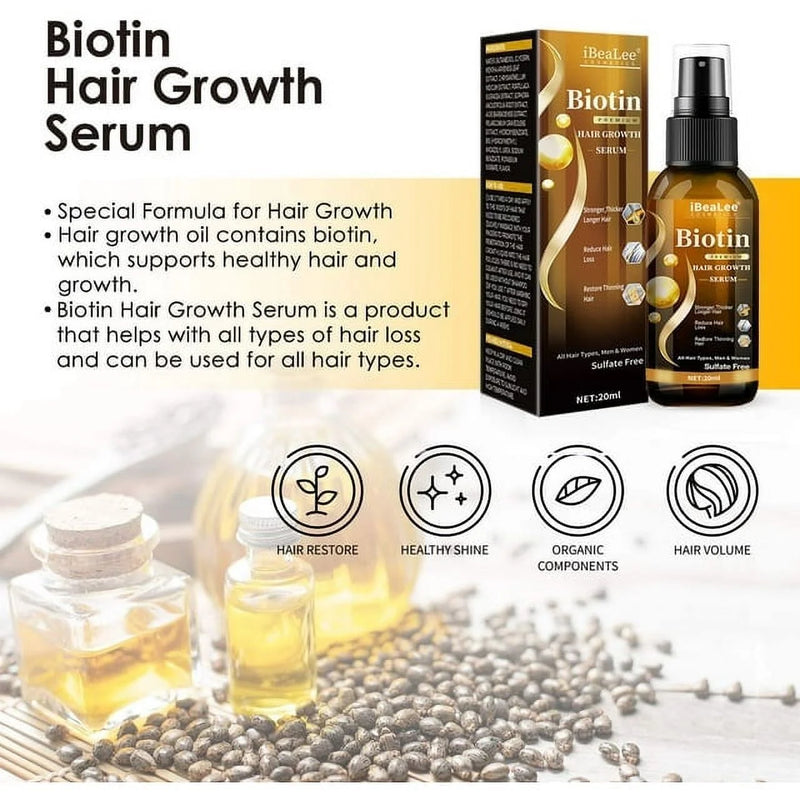Biotin Hair Growth Spray, Biotin Hair Growth Serum, Biotin Thickening Herbal Serum, anti Hair Loss Serum for Women Men Hair Growth and Hair Loss - Puck's