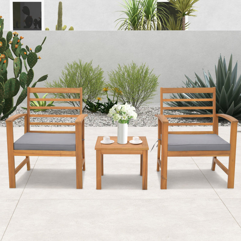3 Pieces Outdoor Furniture Set with Soft Seat Cushions - Puck's