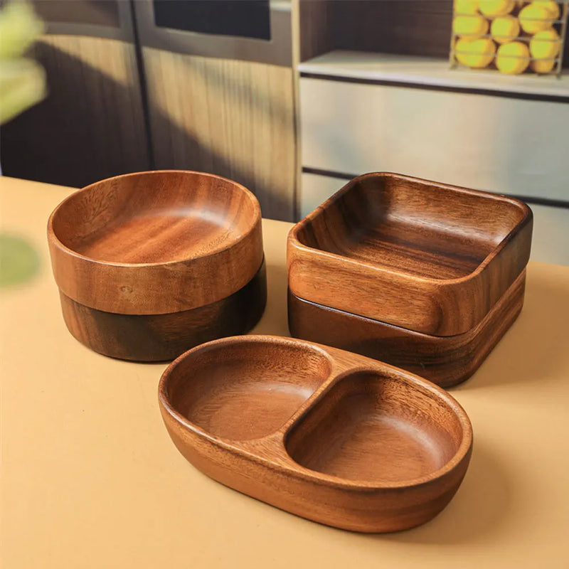 Wooden Plate Square Tray Dessert Salad Plate Halloween Party Fruit Plate Home Kitchen Utensils Japanese Tableware - Puck's