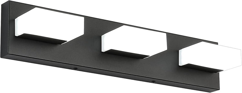 Black Vanity Light Fixtures Modern Bathroom Vanity Lighting 3 Light LED Vanity Lights over Mirror Bath Wall Lighting 6000K - Puck's