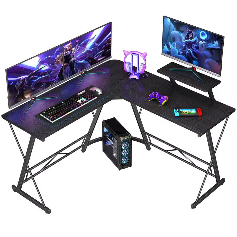 Mr IRONSTONE Gaming Furniture,Gamer Desk,Gaming Desk,L Shaped Gaming Desk Corner Computer Deskcomputer Desk Thick Tables & Desks - Puck's