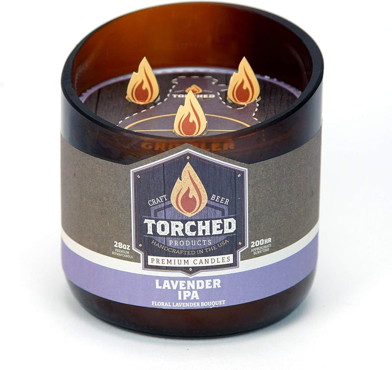 Beer Scented Candles | Natural Soy Wax Candle | Lavender IPA Scent 28 Oz | Makes a Great Gift for Men, Beer Lovers, and Collectors | Bar Man-Cave Decor and Accessories - Puck's