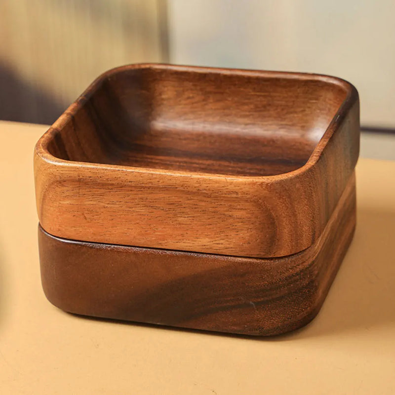 Wooden Plate Square Tray Dessert Salad Plate Halloween Party Fruit Plate Home Kitchen Utensils Japanese Tableware - Puck's