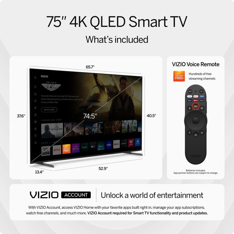 75" klasse Quantum Pro 4K QLED HDR Smart TV (VQP75C-84)